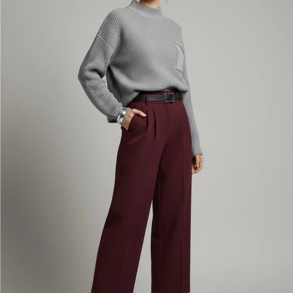 Merokeety Gray Women's Turtleneck Sweater - Picture 11 of 11